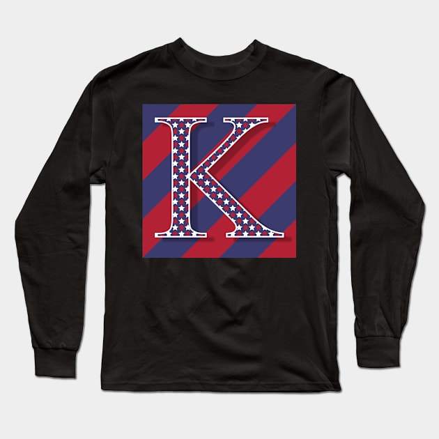 Old Glory Letter K Long Sleeve T-Shirt by ArtticArlo